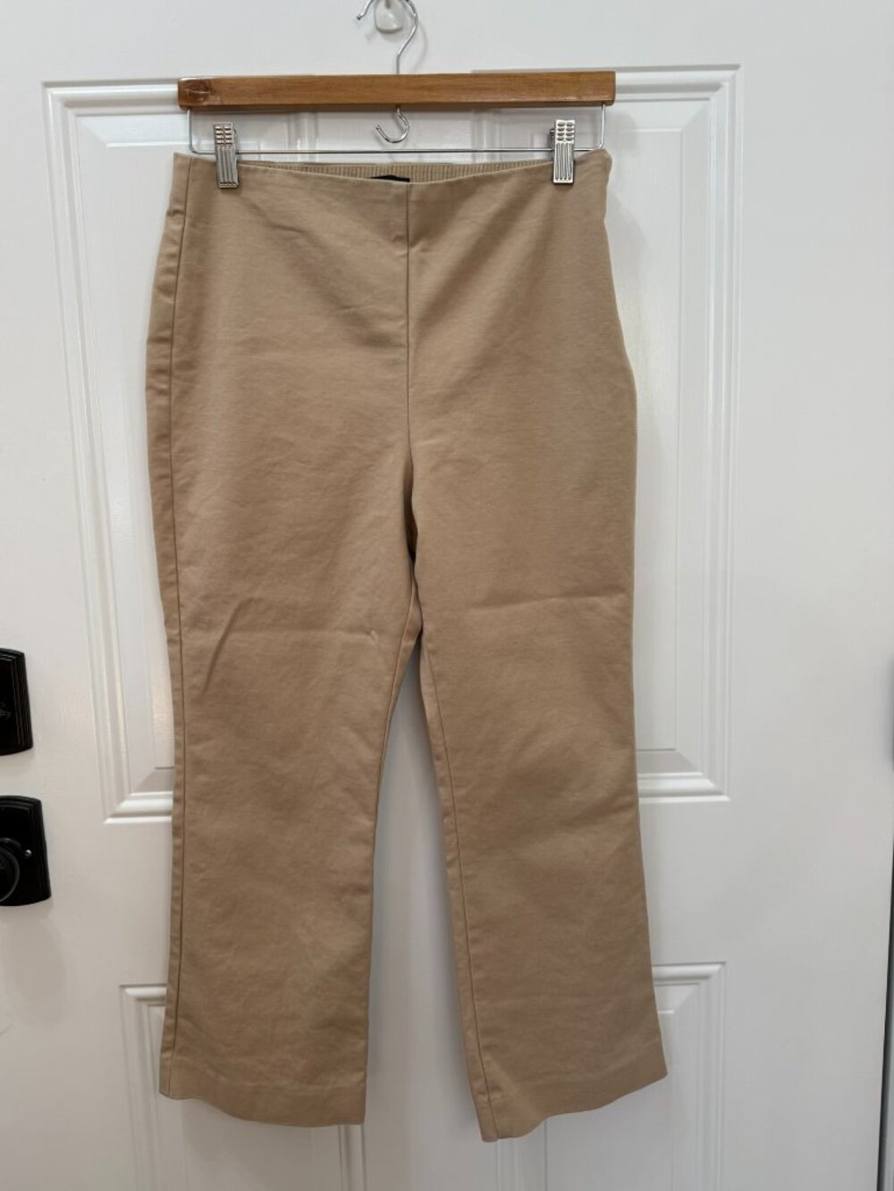 Ann Taylor Side Zip Bi-Stretch Straight Leg Pants Beige Tan Size 8P - Picture 2 of 8
